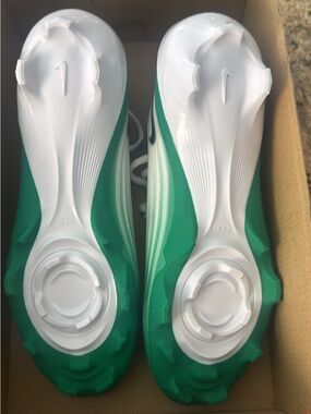 Nike White and Green Soccer Cleats